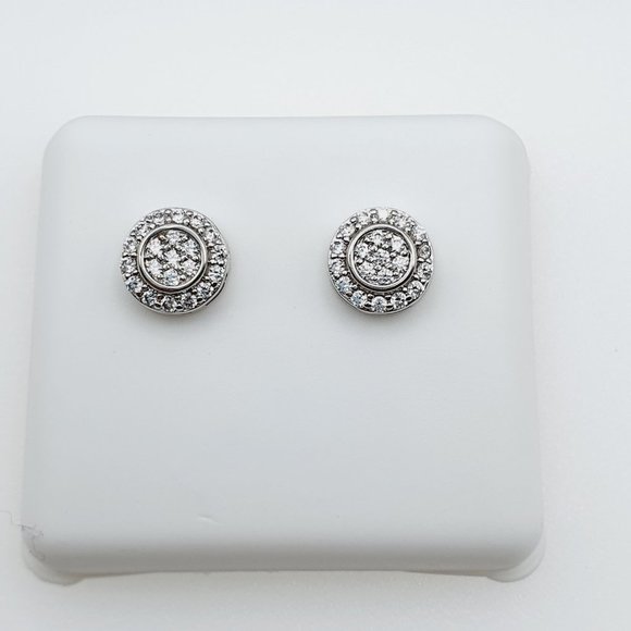 "925 Sterling Silver Plated CZ Earrings, INUS1BR177 - Picture 1 of 9